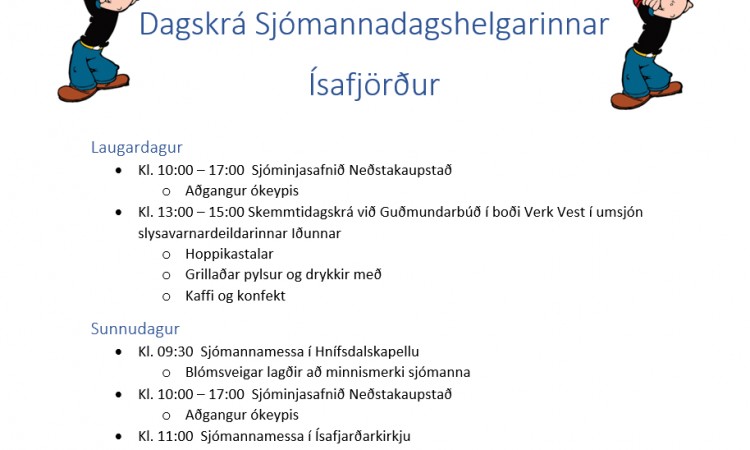 Dagskrá Sjómannadagshelgarinnar