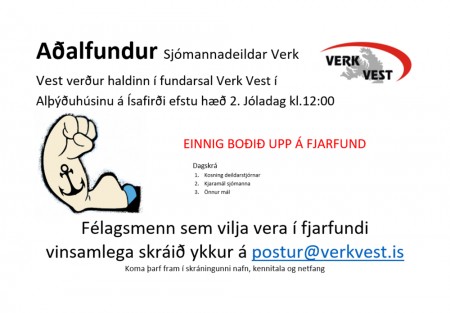 Aðalfundur Sjómannadeildar Verk Vest