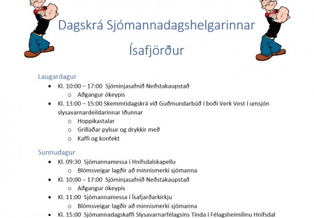 Dagskrá Sjómannadagshelgarinnar