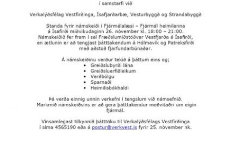 Námskeið í fjármálalæsi